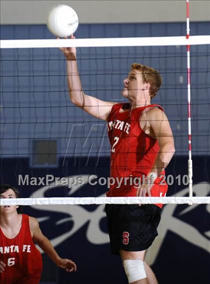 Thumbnail 2 in Laguna Beach vs. Santa Fe Christian (CIF SoCal D3 Vollleyball Final) photogallery.