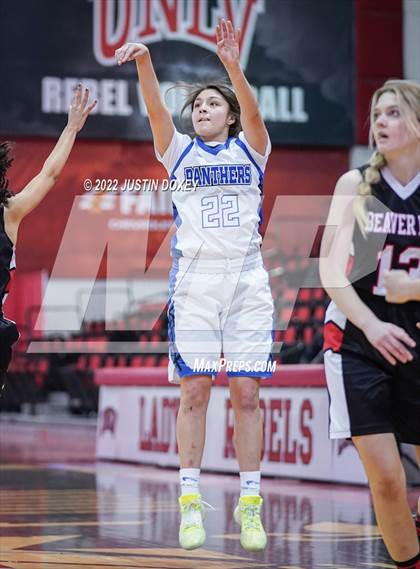 Thumbnail 1 in Pahranagat Valley vs. Beaver Dam (NIAA Class 1A State Girls Quarterfinal) photogallery.