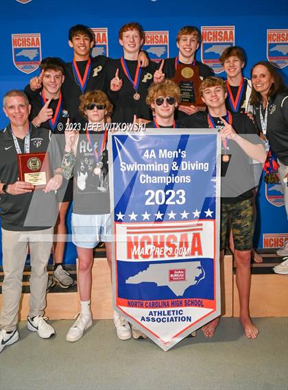 Thumbnail 1 in NCHSAA 4A State Swimming Championship Awards photogallery.