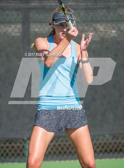 Thumbnail 2 in Corona Del Mar vs.Clovis West (CIF SoCal Regional Girls Tennis Championships) photogallery.