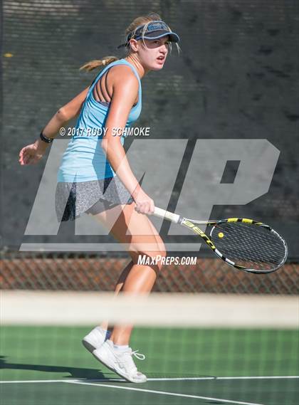 Thumbnail 2 in Corona Del Mar vs.Clovis West (CIF SoCal Regional Girls Tennis Championships) photogallery.