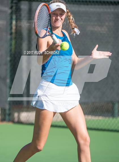 Thumbnail 2 in Corona Del Mar vs.Clovis West (CIF SoCal Regional Girls Tennis Championships) photogallery.