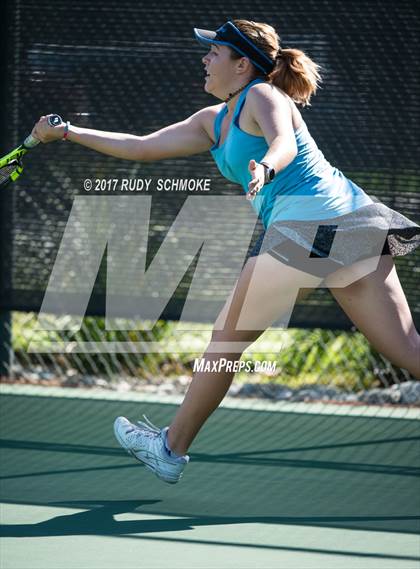 Thumbnail 3 in Corona Del Mar vs.Clovis West (CIF SoCal Regional Girls Tennis Championships) photogallery.