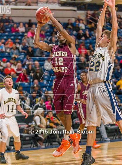 Thumbnail 2 in Sacred Heart vs Notre Dame Catholic (MLK Classic) photogallery.