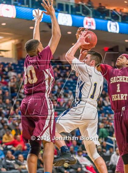 Thumbnail 2 in Sacred Heart vs Notre Dame Catholic (MLK Classic) photogallery.