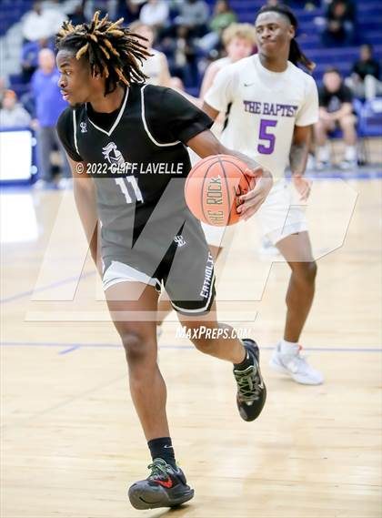 Thumbnail 1 in Peninsula Catholic vs First Baptist (Lowcountry Roundball Classic) photogallery.