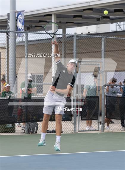 Thumbnail 3 in Reagan [Ronald] vs Southlake Carroll (UIL 6A Boys Singles Tennis State Semifinal) photogallery.
