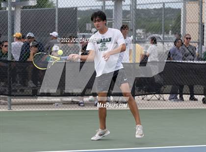 Thumbnail 3 in Reagan [Ronald] vs Southlake Carroll (UIL 6A Boys Singles Tennis State Semifinal) photogallery.