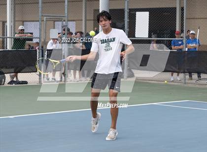 Thumbnail 1 in Reagan [Ronald] vs Southlake Carroll (UIL 6A Boys Singles Tennis State Semifinal) photogallery.