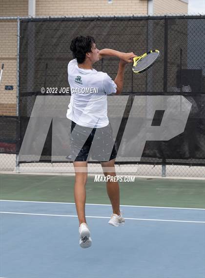 Thumbnail 2 in Reagan [Ronald] vs Southlake Carroll (UIL 6A Boys Singles Tennis State Semifinal) photogallery.