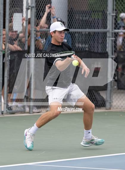 Thumbnail 2 in Reagan [Ronald] vs Southlake Carroll (UIL 6A Boys Singles Tennis State Semifinal) photogallery.