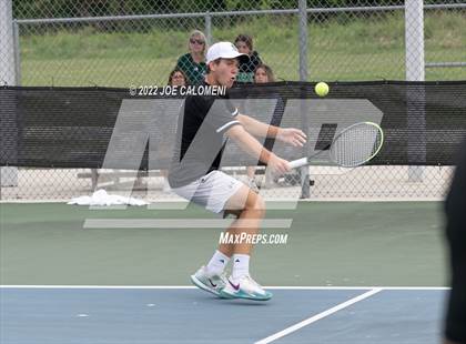 Thumbnail 3 in Reagan [Ronald] vs Southlake Carroll (UIL 6A Boys Singles Tennis State Semifinal) photogallery.