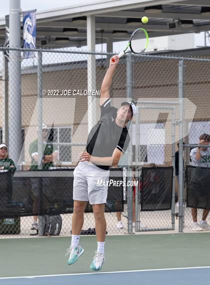 Thumbnail 3 in Reagan [Ronald] vs Southlake Carroll (UIL 6A Boys Singles Tennis State Semifinal) photogallery.