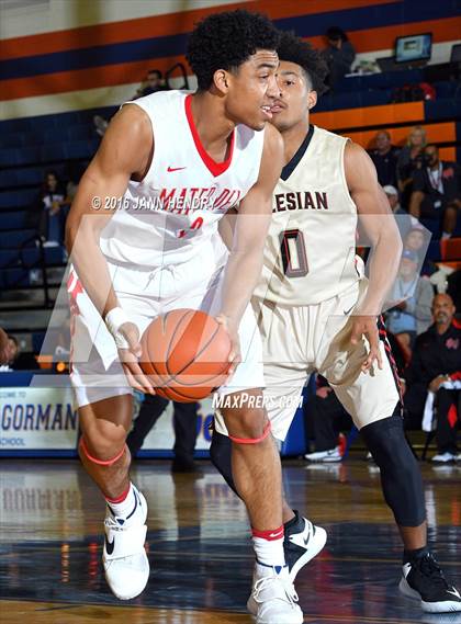 Thumbnail 2 in Salesian College Preparatory vs. Mater Dei (Tarkanian Classic) photogallery.