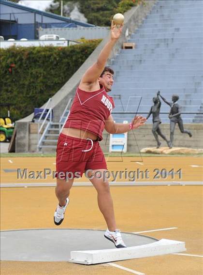 Thumbnail 3 in CIF NCS Masters Track & Field Championships (Boys Shot Put 1st Flight) photogallery.