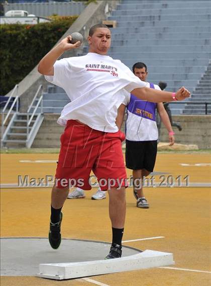 Thumbnail 2 in CIF NCS Masters Track & Field Championships (Boys Shot Put 1st Flight) photogallery.