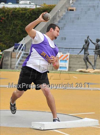 Thumbnail 3 in CIF NCS Masters Track & Field Championships (Boys Shot Put 1st Flight) photogallery.