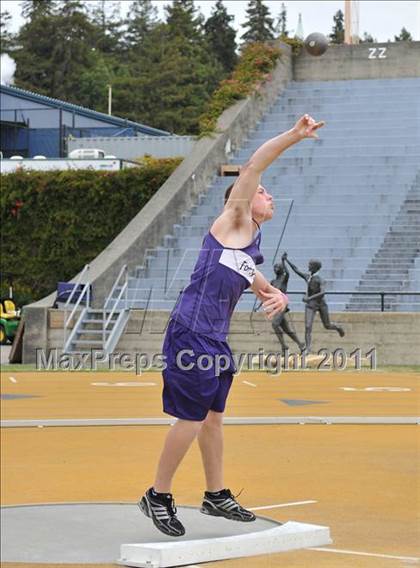 Thumbnail 2 in CIF NCS Masters Track & Field Championships (Boys Shot Put 1st Flight) photogallery.