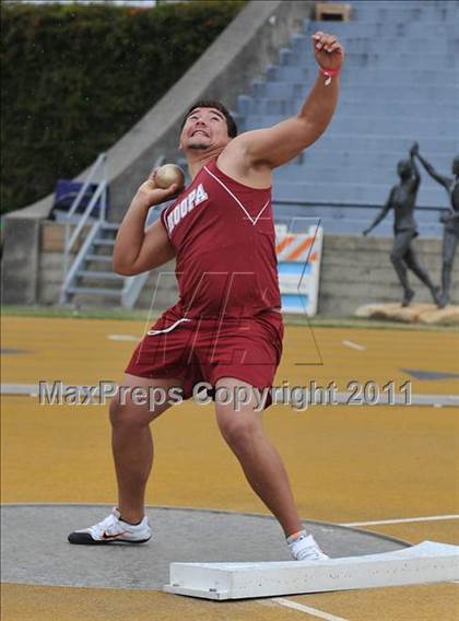 Thumbnail 1 in CIF NCS Masters Track & Field Championships (Boys Shot Put 1st Flight) photogallery.