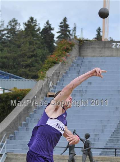 Thumbnail 1 in CIF NCS Masters Track & Field Championships (Boys Shot Put 1st Flight) photogallery.