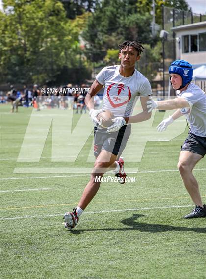 Thumbnail 1 in St. Helena vs St. Vincent de Paul (D1 Bound Academy 7 on 7 Tournament) photogallery.