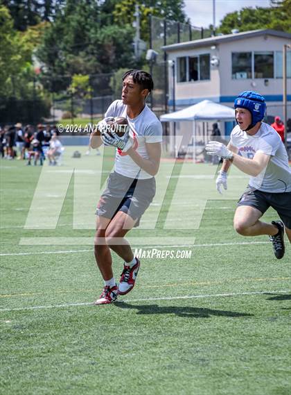 Thumbnail 2 in St. Helena vs St. Vincent de Paul (D1 Bound Academy 7 on 7 Tournament) photogallery.