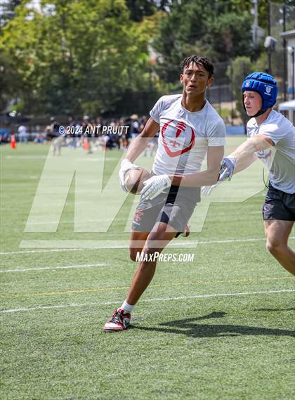 Thumbnail 2 in St. Helena vs St. Vincent de Paul (D1 Bound Academy 7 on 7 Tournament) photogallery.
