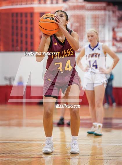 Thumbnail 2 in Lowry vs. Pahrump Valley (NIAA Class 3A State Girls Semifinal) photogallery.