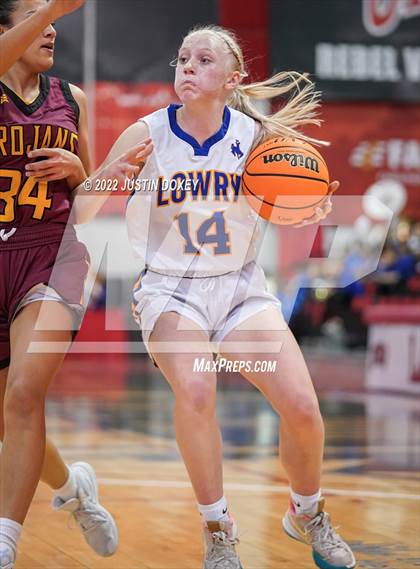 Thumbnail 3 in Lowry vs. Pahrump Valley (NIAA Class 3A State Girls Semifinal) photogallery.