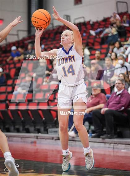 Thumbnail 1 in Lowry vs. Pahrump Valley (NIAA Class 3A State Girls Semifinal) photogallery.