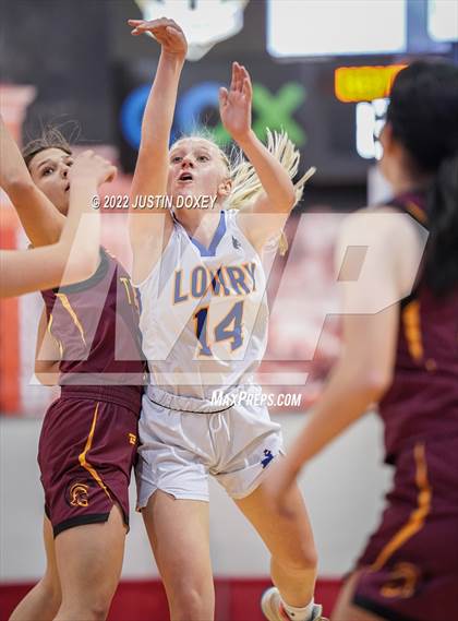 Thumbnail 2 in Lowry vs. Pahrump Valley (NIAA Class 3A State Girls Semifinal) photogallery.