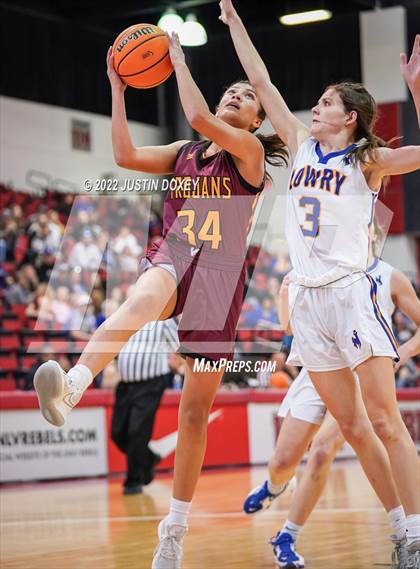 Thumbnail 2 in Lowry vs. Pahrump Valley (NIAA Class 3A State Girls Semifinal) photogallery.