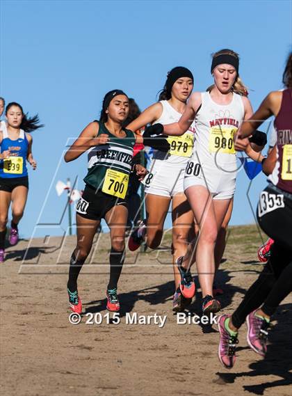 Thumbnail 2 in CIF State Cross Country Championships (D4 Girls Race) photogallery.