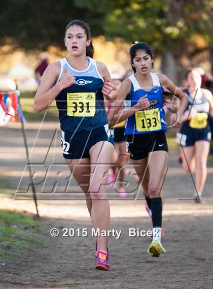 Thumbnail 1 in CIF State Cross Country Championships (D4 Girls Race) photogallery.