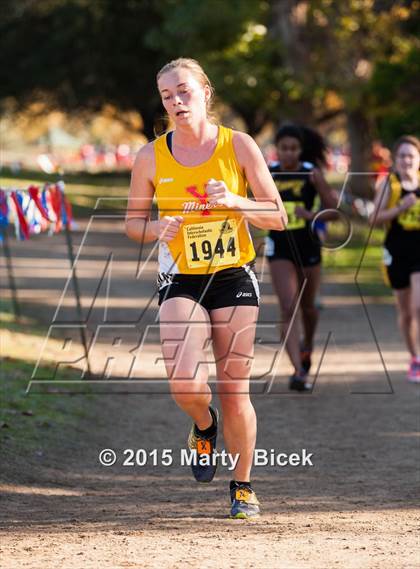 Thumbnail 2 in CIF State Cross Country Championships (D4 Girls Race) photogallery.