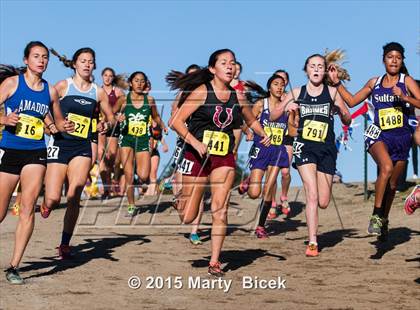 Thumbnail 2 in CIF State Cross Country Championships (D4 Girls Race) photogallery.