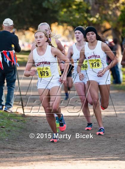 Thumbnail 1 in CIF State Cross Country Championships (D4 Girls Race) photogallery.