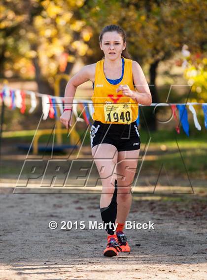 Thumbnail 2 in CIF State Cross Country Championships (D4 Girls Race) photogallery.