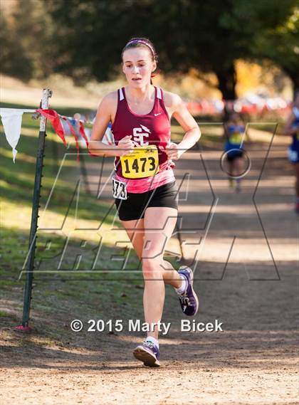 Thumbnail 1 in CIF State Cross Country Championships (D4 Girls Race) photogallery.