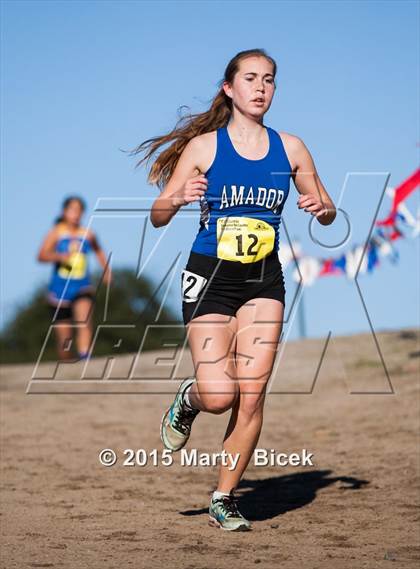 Thumbnail 2 in CIF State Cross Country Championships (D4 Girls Race) photogallery.