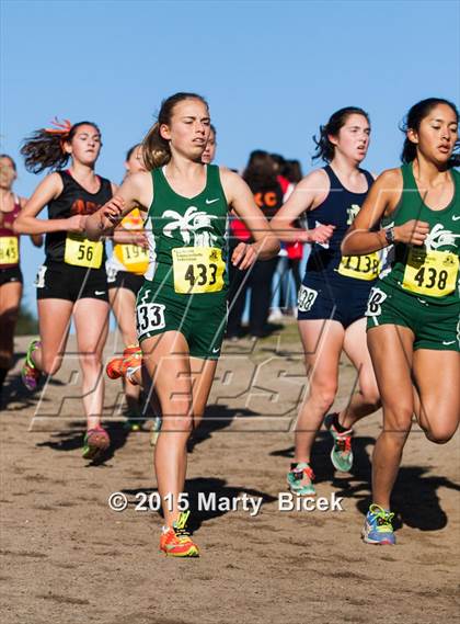 Thumbnail 1 in CIF State Cross Country Championships (D4 Girls Race) photogallery.