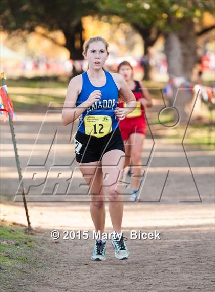 Thumbnail 2 in CIF State Cross Country Championships (D4 Girls Race) photogallery.