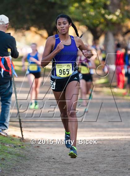 Thumbnail 1 in CIF State Cross Country Championships (D4 Girls Race) photogallery.