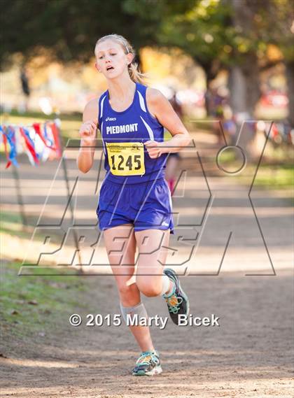 Thumbnail 1 in CIF State Cross Country Championships (D4 Girls Race) photogallery.