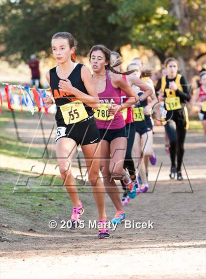 Thumbnail 1 in CIF State Cross Country Championships (D4 Girls Race) photogallery.