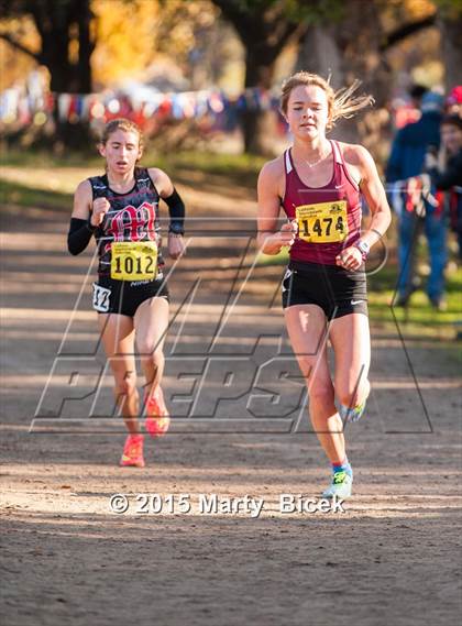 Thumbnail 1 in CIF State Cross Country Championships (D4 Girls Race) photogallery.
