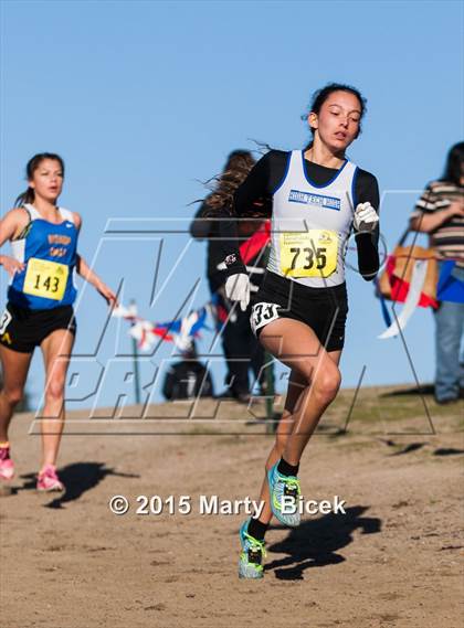 Thumbnail 1 in CIF State Cross Country Championships (D4 Girls Race) photogallery.