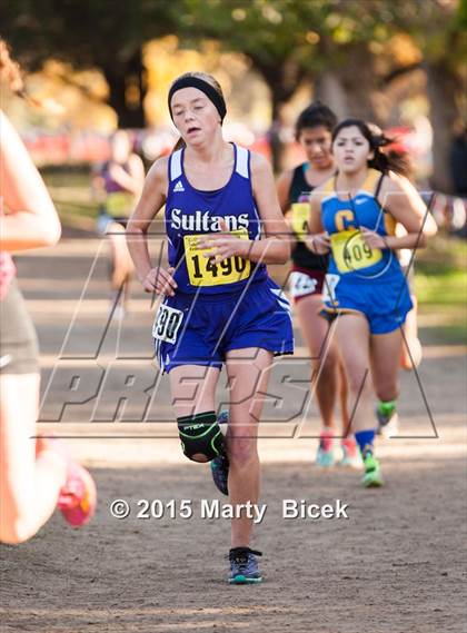 Thumbnail 2 in CIF State Cross Country Championships (D4 Girls Race) photogallery.