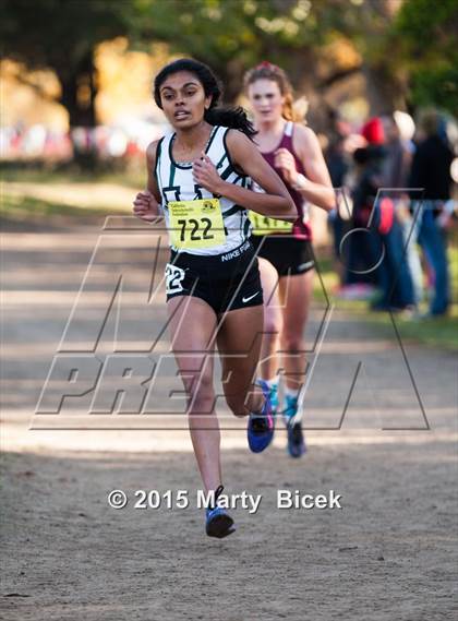 Thumbnail 1 in CIF State Cross Country Championships (D4 Girls Race) photogallery.