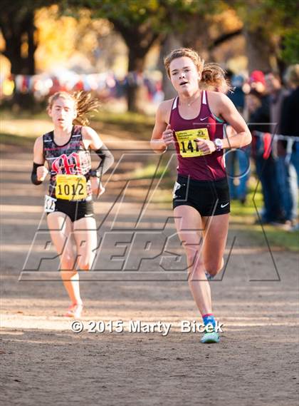Thumbnail 2 in CIF State Cross Country Championships (D4 Girls Race) photogallery.